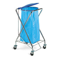 TTS Dust — хромированная тележка для мусора с крышкой и педалью, 120 л