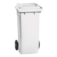 Контейнер для мусора с педалью, белый, 120 л